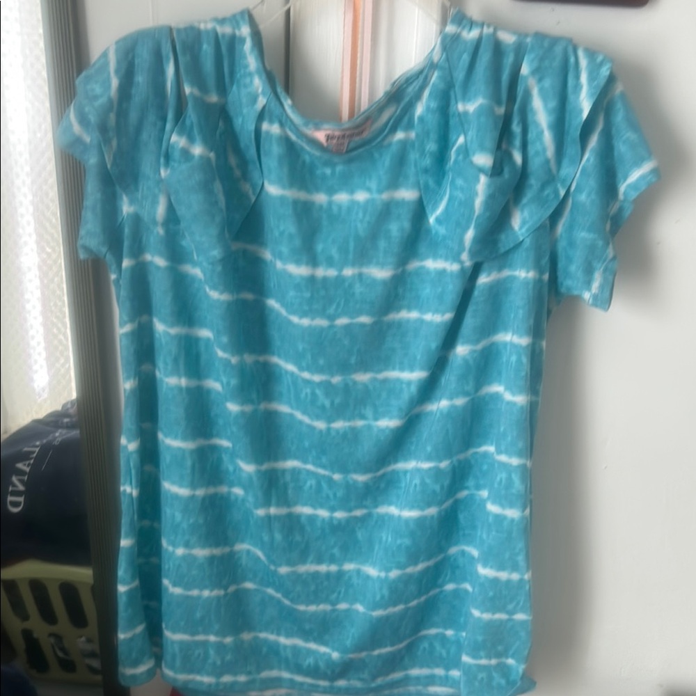 Juicy Couture Aqua Tie-Dye Short Sleeve Top